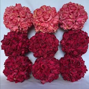 Slightly Used Pier 1 Very Beautiful Silk Rose Ball Set Of 9